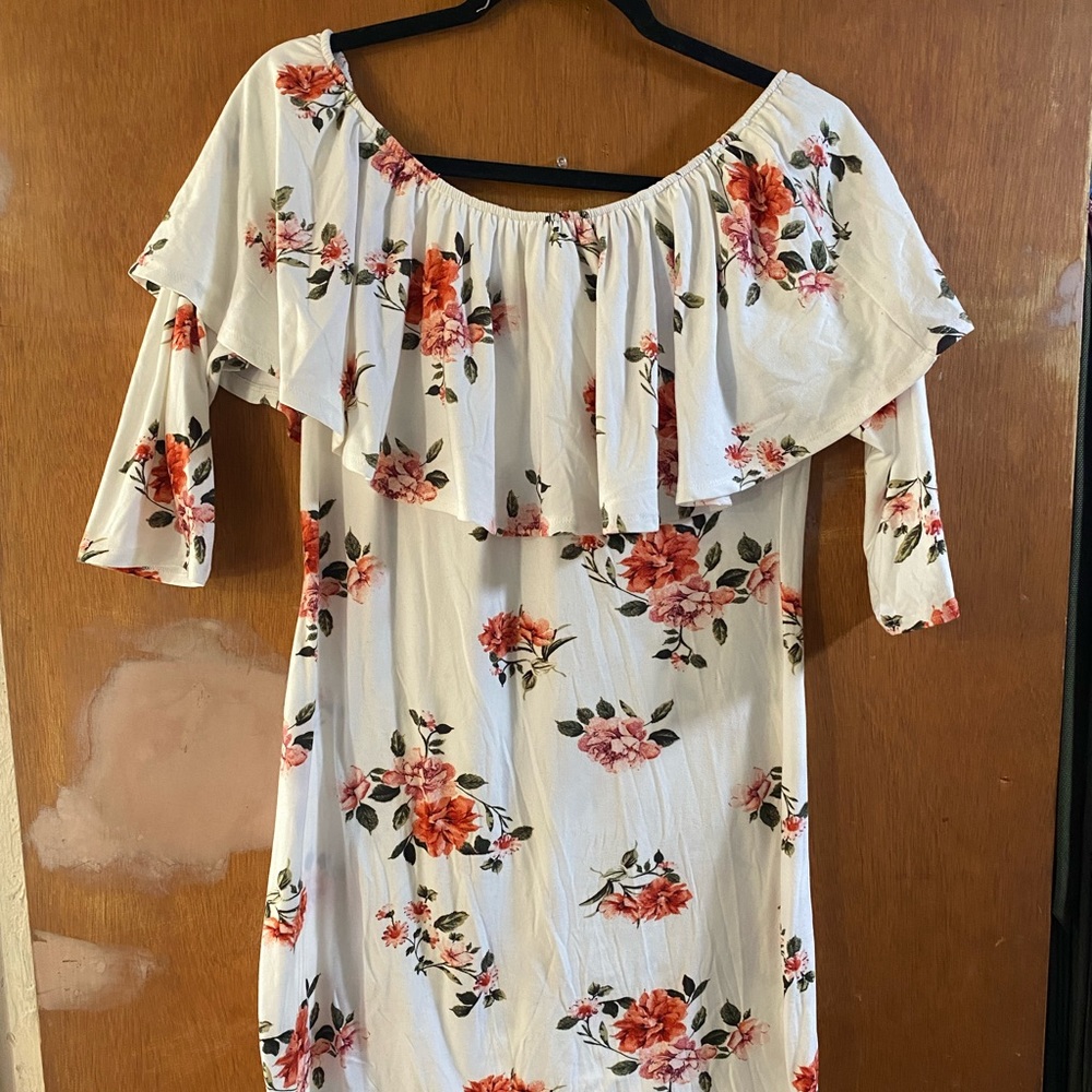 Off the shoulder, flora, 3/4 Sleeve Bodycon Dress